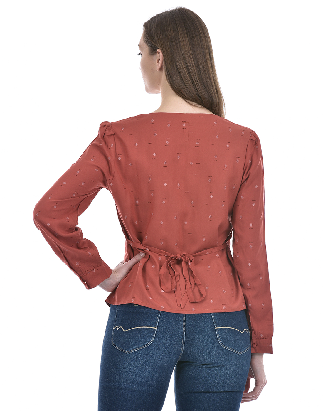 Numero Uno Women All Over Print Orange Top